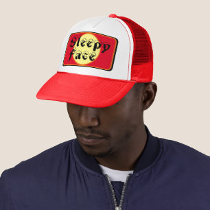 Sleepy Face: Green - Sun Brim - Trucker Hat