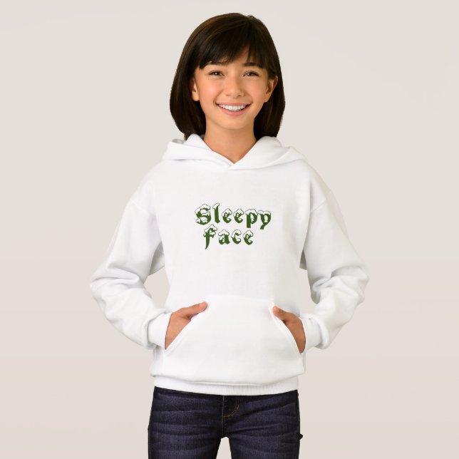 Sleepy Face: Kids' Pullover Hoodie Sweater (Front Full)