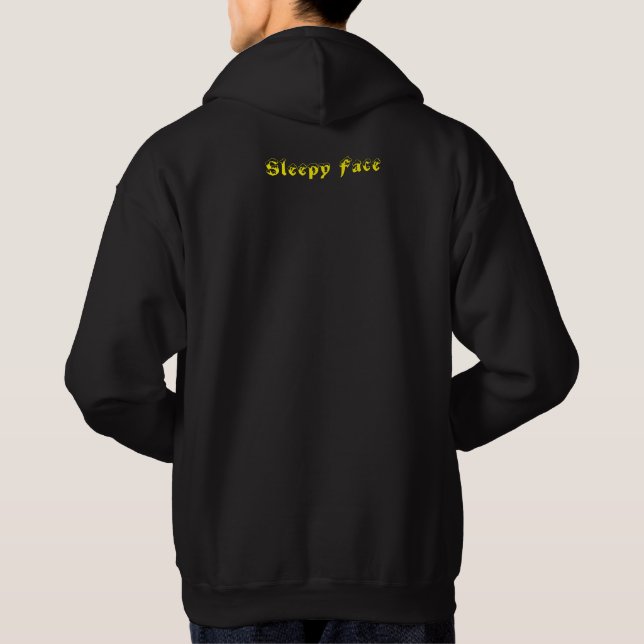 Sleepy Face - Unisex Basic Hooded Sweatshirt (Back)