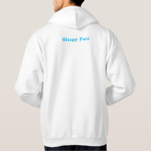 Sleepy Face: White - Unisex Basic Hooded Sweater