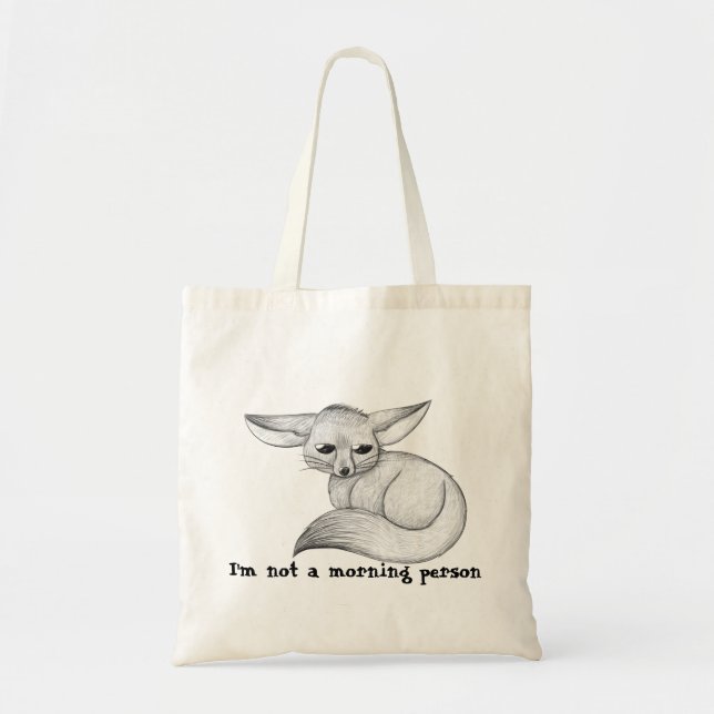 Sleepy Fennec Fox *REDESIGNED* Tote Bag (Front)