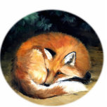 "Sleepy Fox" Art Ornament Photo Sculpture Decoration<br><div class="desc">Cute "Sleepy Fox" art ornament is a reproduction of my original oil painting.</div>