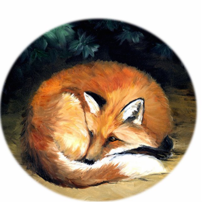 "Sleepy Fox" Art Ornament Photo Sculpture Decoration (Front)