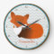 Sleepy Fox Personalised Wall Clock
