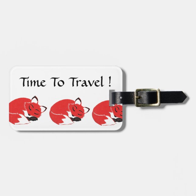 Sleepy Foxes Luggage Tag (Front Horizontal)
