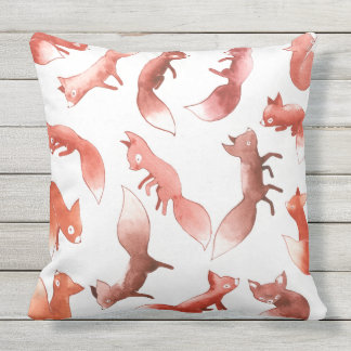 Sleepy Foxes Outdoor Cushion