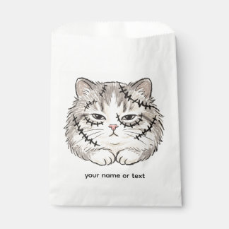Sleepy Frankenstein Stitched Cat Halloween Coloure Favour Bags