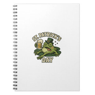 Sleepy Funny Frog St.Patrick's Day Notebook