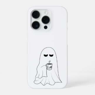 Sleepy Ghost with Coffee – Minimalist Cosy  iPhone 16 Pro Case