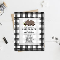 Sleepy Gingham Bear Baby Shower
