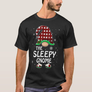 Sleepy Gnome Buffalo Red Plaid Matching Family Chr T-Shirt
