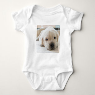 Sleepy Golden Labrador Puppy Baby Bodysuit