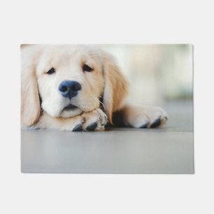 Sleepy Golden Retriever Puppy Doormat