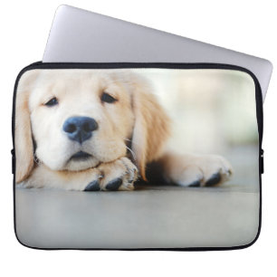 Sleepy Golden Retriever Puppy Laptop Sleeve