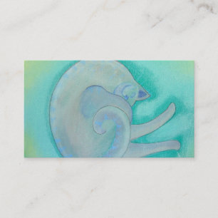 Sleepy Grey Cat. Business Card