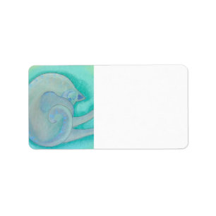 Sleepy Grey Cat. Label