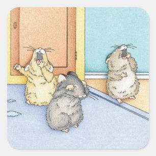 Sleepy Hamsters Square Sticker