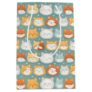 Sleepy Head Cat Heads Medium Gift Bag