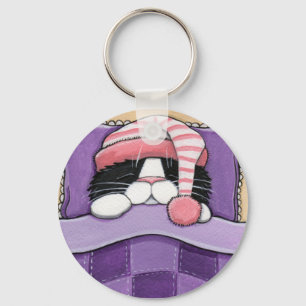 Sleepy Head - Cat Keychain