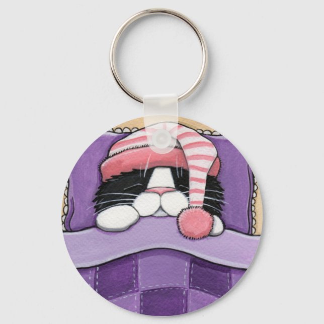 Sleepy Head - Cat Keychain (Front)