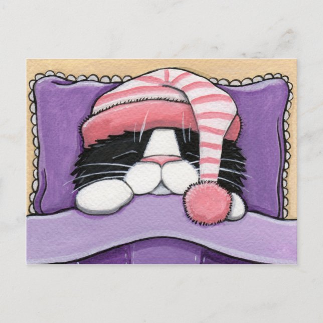 Sleepy Head - Cat Postcard (Front)