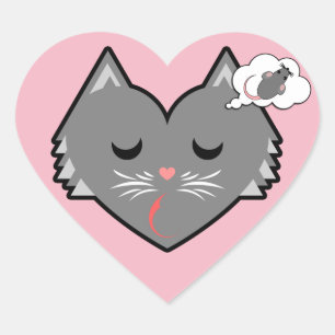 Sleepy Heart Kitty Dreams Sticker