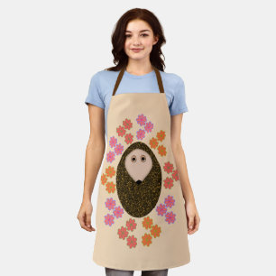 Sleepy Hedgehog and Flowers Apron