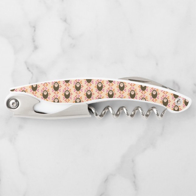 Sleepy Hedgehog and Flowers Corkscrew (Front)