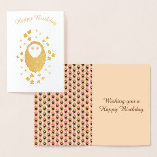 Sleepy Hedgehog and Flowers Foil Card