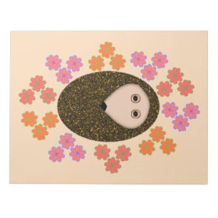 Sleepy Hedgehog and Flowers Notepad