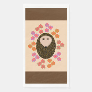 Sleepy Hedgehog and Flowers Paper Napkins