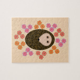 Sleepy Hedgehog and Flowers Puzzle