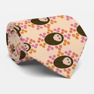 Sleepy Hedgehog and Flowers Tie