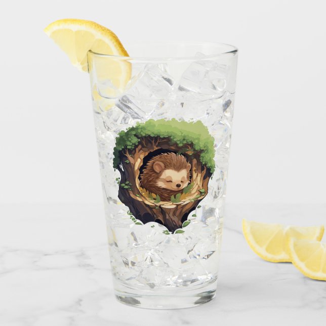Sleepy hedgehog glass (Front Ice)