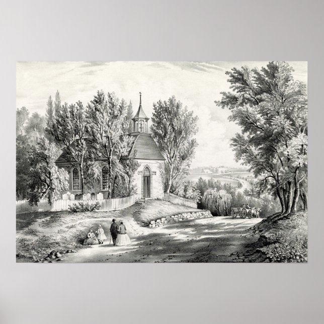 Sleepy Hollow Church Near Tarrytown NY - 1867 Poster (Front)