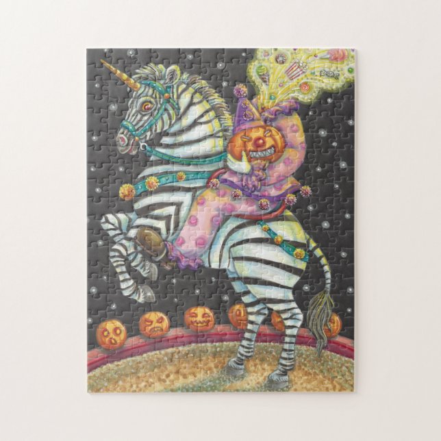 SLEEPY HOLLOW CIRCUS CLOWN, HALLOWEEN ZEBRA PUZZLE (Vertical)