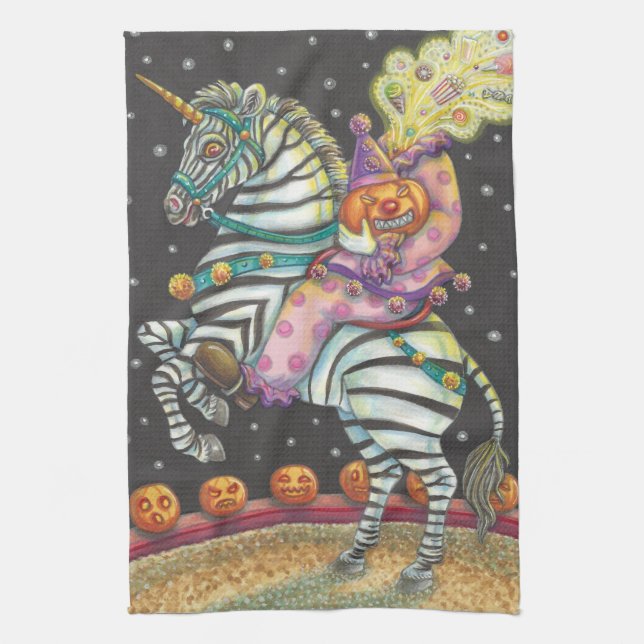 SLEEPY HOLLOW CIRCUS CLOWN, ZEBRA KITCHEN TOWEL (Vertical)
