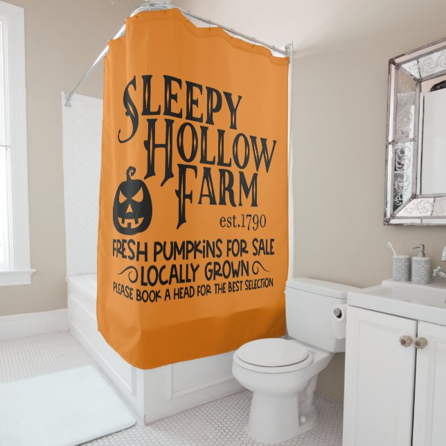 Sleepy Hollow Farms Farm Fresh Pumpkins Shower Curtain (In Situ)