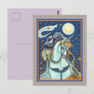SLEEPY HOLLOW, HEADLESS GOTHIC WITCH, UNICORN, OWL POSTCARD
