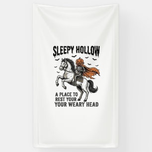 Sleepy Hollow Headless Horseman Vintage Halloween Banner