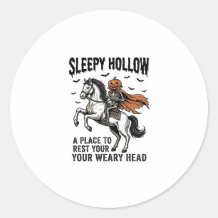 Sleepy Hollow Headless Horseman Vintage Halloween Classic Round Sticker
