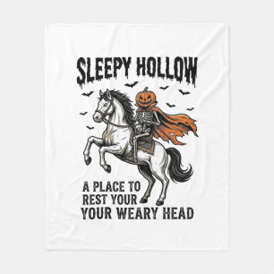 Sleepy Hollow Headless Horseman Vintage Halloween Fleece Blanket