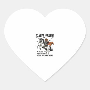 Sleepy Hollow Headless Horseman Vintage Halloween Heart Sticker