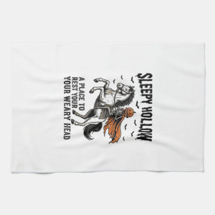Sleepy Hollow Headless Horseman Vintage Halloween Tea Towel