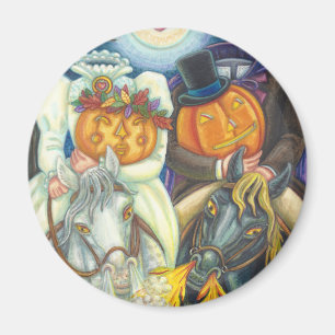 SLEEPY HOLLOW WEDDING HALLOWEEN MAGNET Round