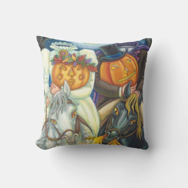 SLEEPY HOLLOW WEDDING HALLOWEEN THROW PILLOW (Front)