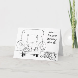 Sleepy Jack Russell Birthday card