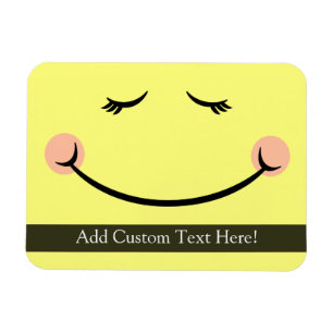 Sleepy Kawaii Happy Face Magnet
