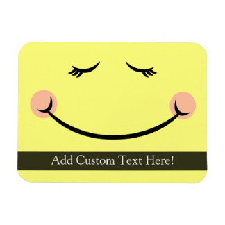Sleepy Kawaii Happy Face Magnet