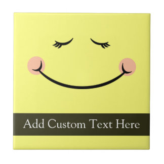 Sleepy Kawaii Happy Face Tile